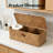 Seagrass Storage Basket With Lid And 3 Compartments, Rectangular Organizer Bin For Shelves In Bathroom, Closet, Kitchen, And Office