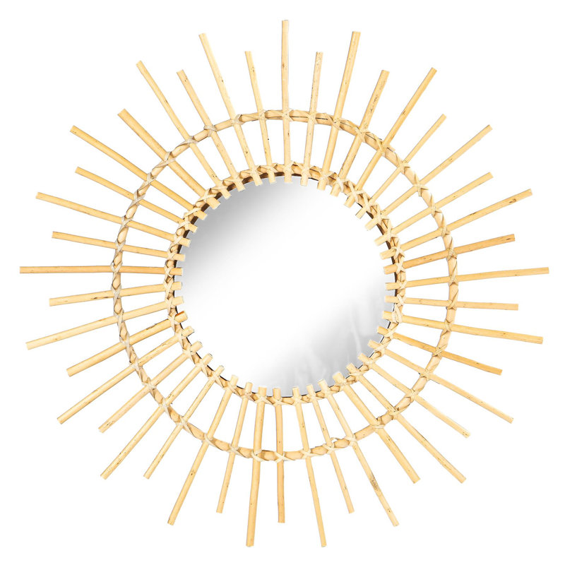 Angelica Rattan Flat Wall Mirror, 59.5cm H x 59.5cm W