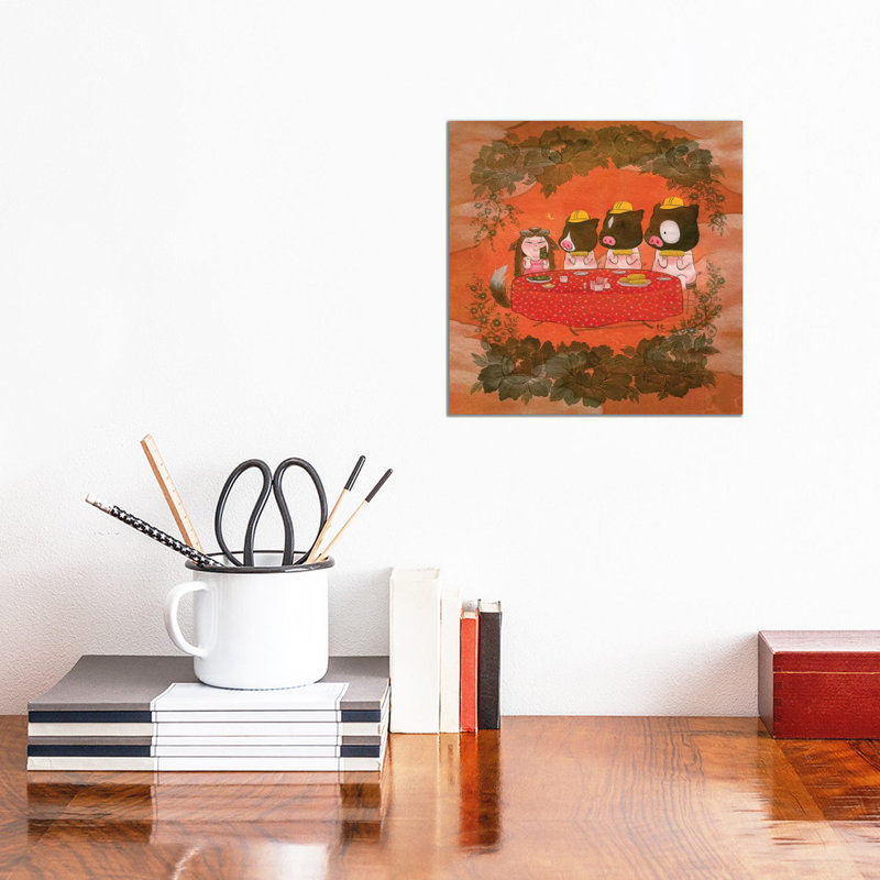 Three Pigs by Martin Hsu - Wrapped Canvas Gallery-Wrapped Canvas Giclée, 30.48 cm H x 30.48 cm W
