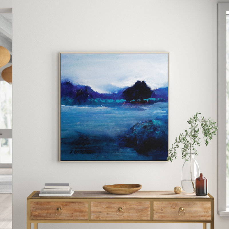Blue Lagoon by Lydia Ben-Natan - Painting on Canvas, Timber, 61cm H x 61cm W