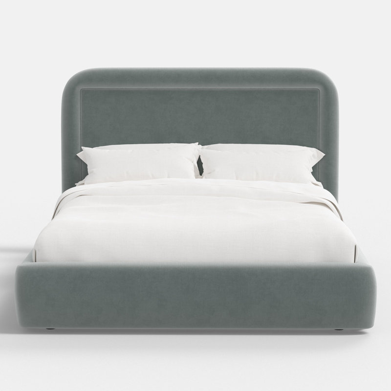 Stoffer Home x Cloth and Co. Marisa Bed, Lichen Performance Velvet, Full