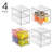 2-Drawer Stackable Organizer - Pull-Out Sliding Storage Drawers for Kitchen or Pantry - Clear
