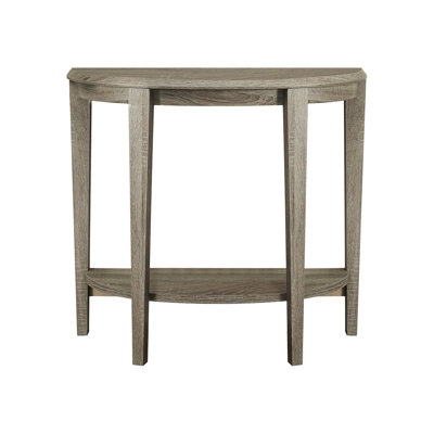 Taupe Laminate Entryway Table With Additional Storage - Contemporary Style For Home Modern Narrow Accent Fixed Bottom Shelf Laminate, Beveled Tabletop, Robust Tapered Legs Living Room, Bedroom,