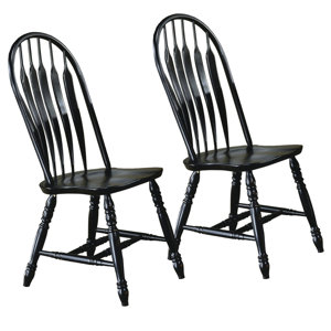 Azizi Solid Wood Windsor Back Side Chair