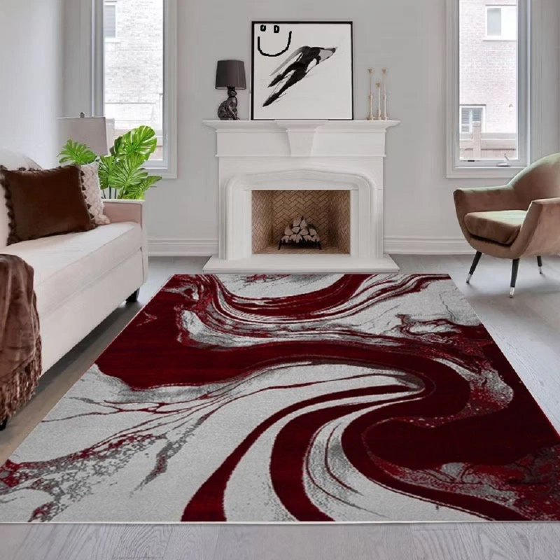 Abstract Flokati, Red, Rectangle 200 x 290 cm