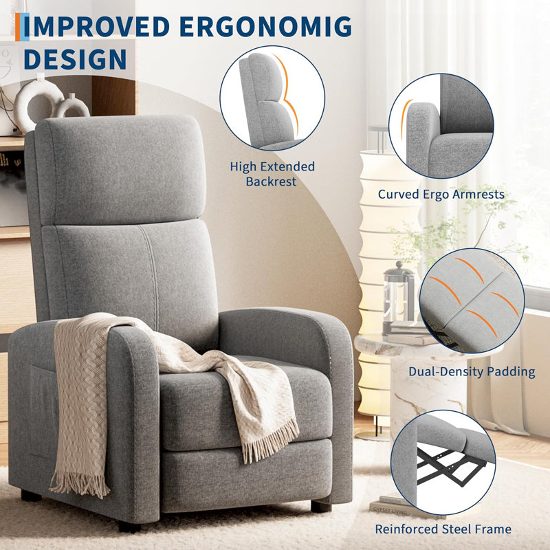 Upholstered Accent Chair, Grey
