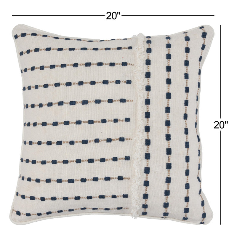 Housse et insert de coussin carré 100% lin Jaden, Bleu