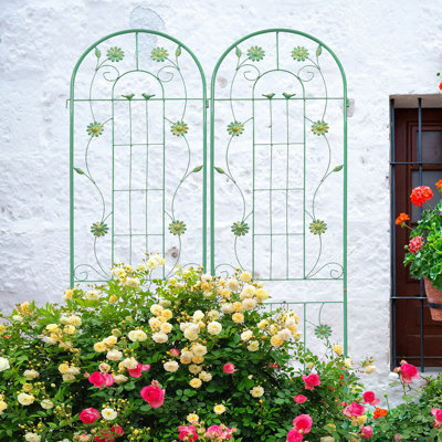 Green Trellis for Climbing Garden Plants, Metal Trellises, Rustproof Sturdy Plants Trellis