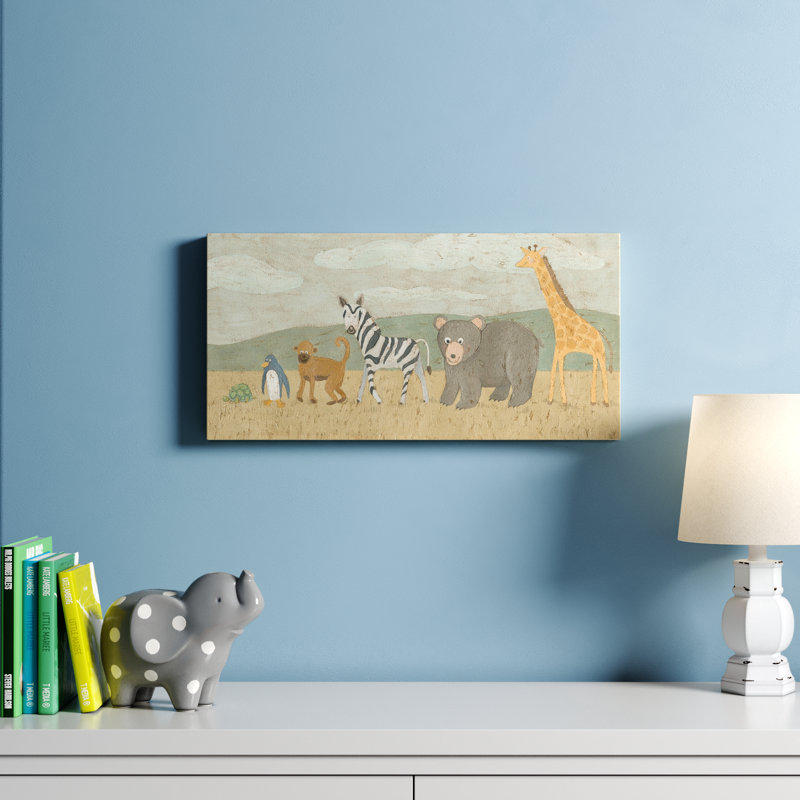 «Kohan Animals All in a Row II», reproduction sur toile tendue, H 12 po x l 24 po x P 1,5 po