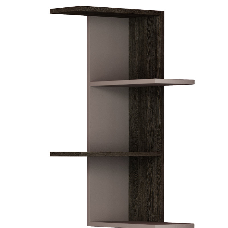 3 Piece Floating Shelf, Light Mocha/Dark Wenge