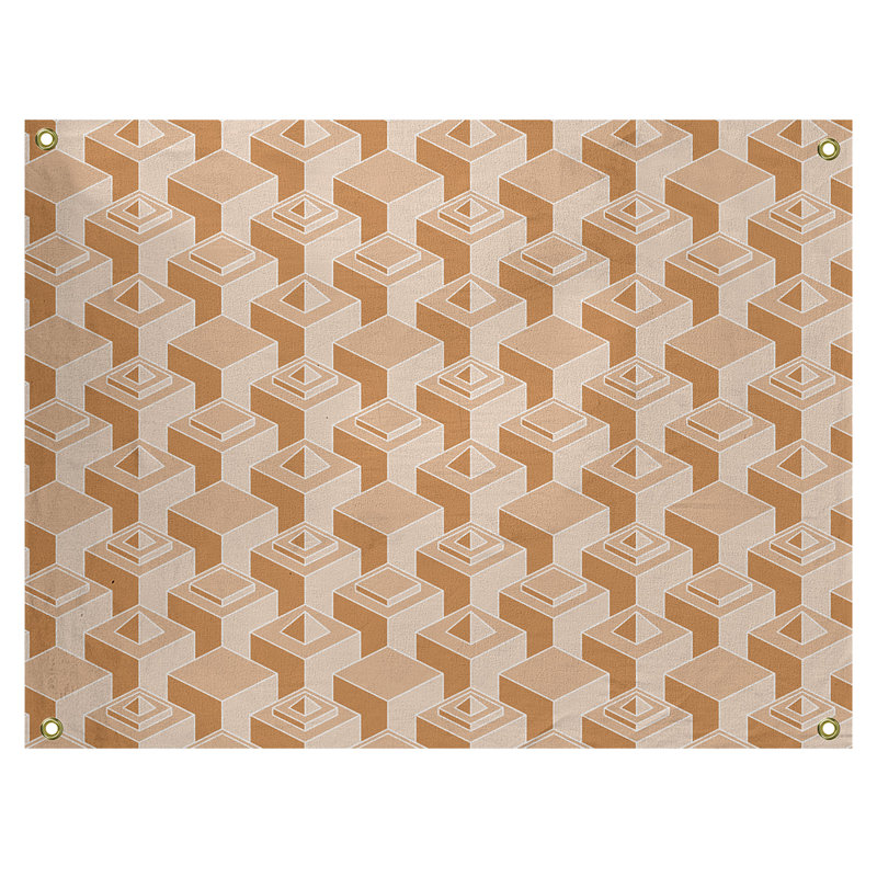 Tapisserie, H 26 po x l 36 po, Orangé