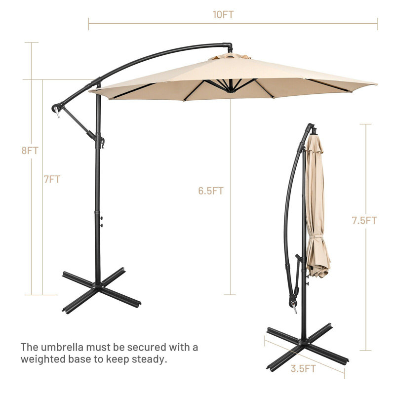 Parasol de plage 120 po Linnett, Beige
