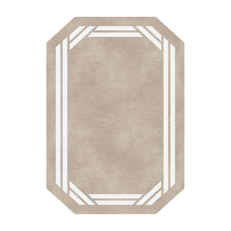 Tapis oriental en polyester tissé à la machine Novelty, Nouveauté 3 pi 3 po x 5 pi 3 po
