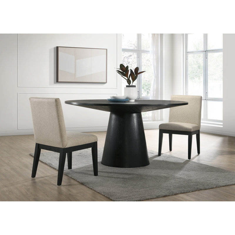 Ensemble de table de salle à manger contemporaine 3 pièces Jasper, 7 pièces : table, 6 chaises, H 31 po x l 59 po x P 59 po