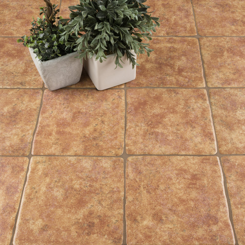 Costa 8" x 8" Ceramic Wall & Floor Tile, Marron