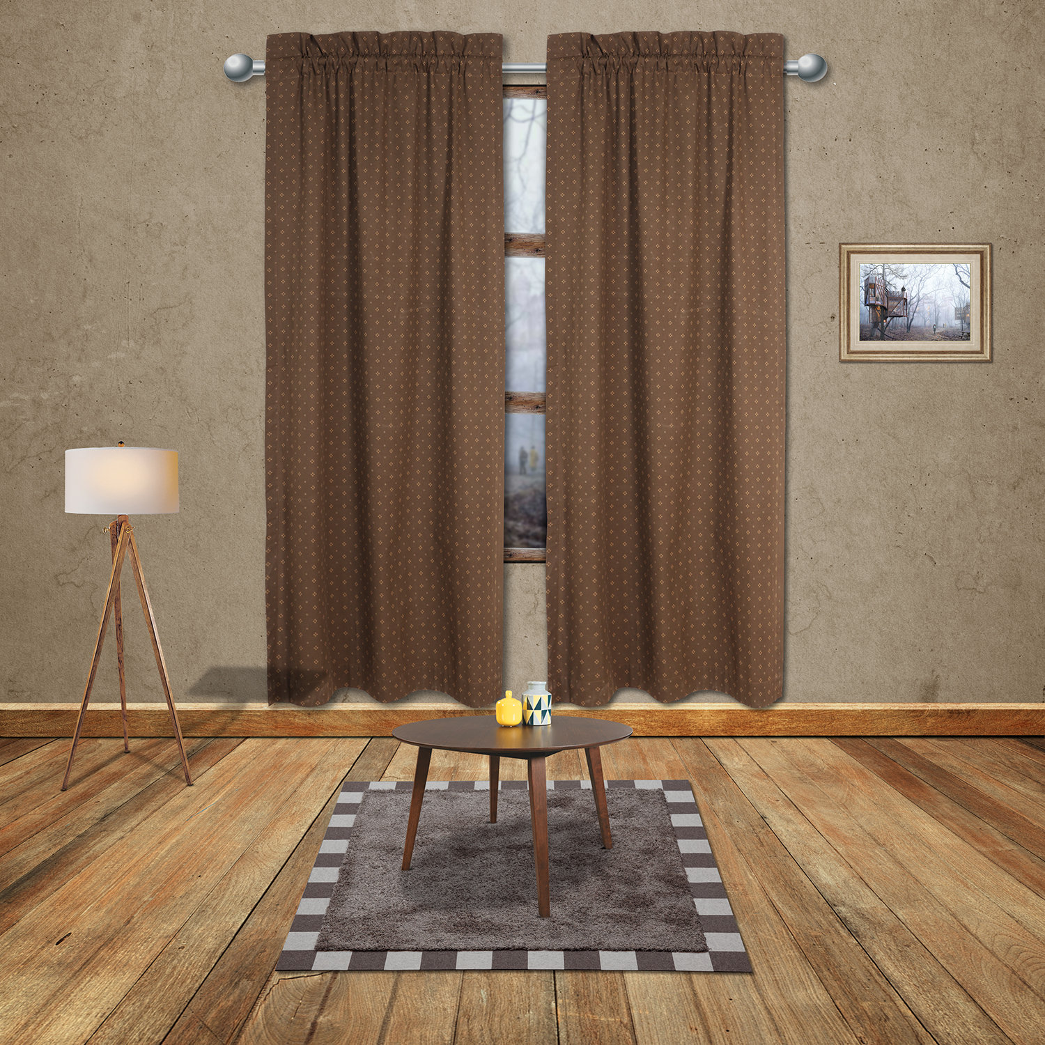 Dkny blue discount brown window curtains