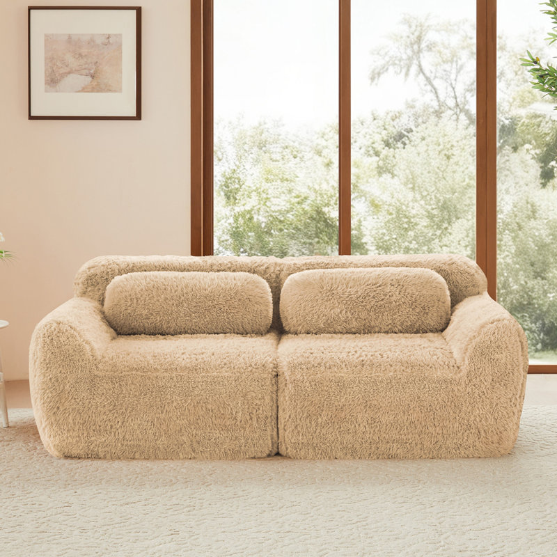 Canapé modulaire ergonomique doux et moelleux 34D, 2 sièges, Kaki pâle