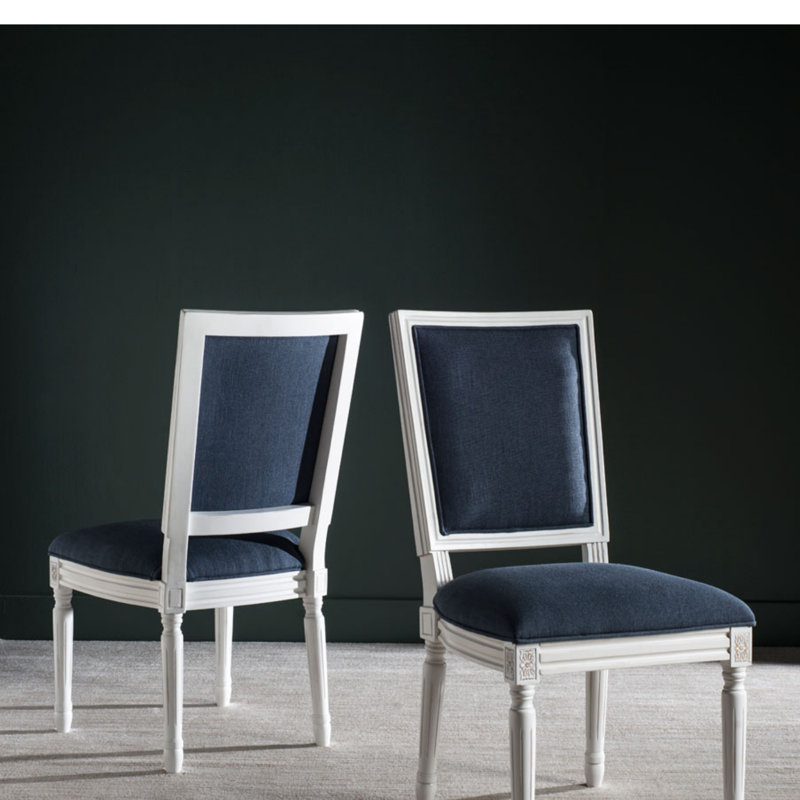 Chaise d'appoint Mcspadden, Marine, Blanc