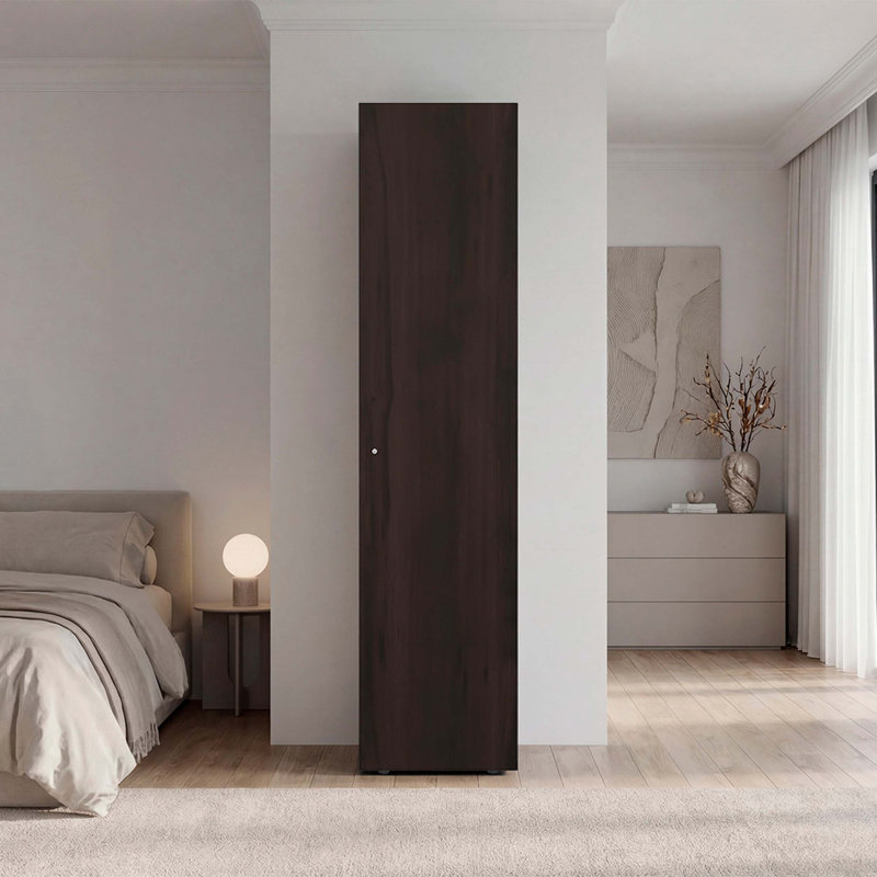Stained Walnut 4 Shelves Storage Cabinet, Walnut