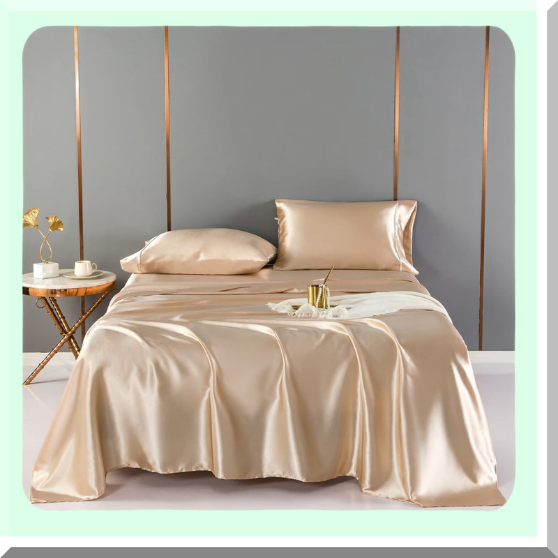 CoolSilk Sheet Set - 3 Piece Silky Bed Sheets with Cooling Technology, Extra Soft Fitted Sheet, Includes 1 Fitted Sheet, 1 Flat Sheet, and 1 Pillowcase