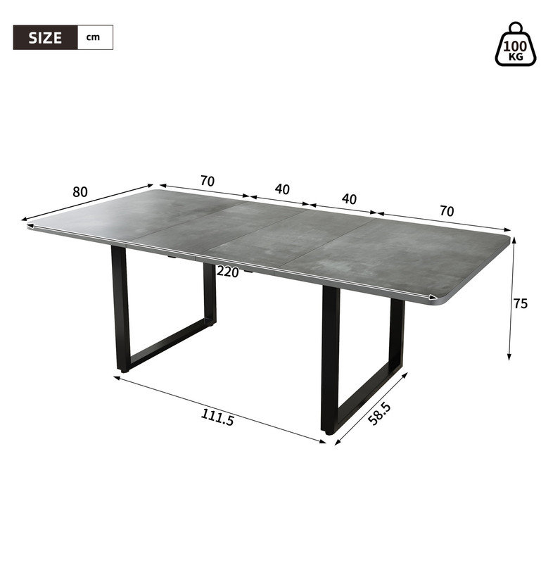 220.01 cm Extendable Dining Table