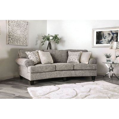 102.4" W Transitional Sofa, Gray