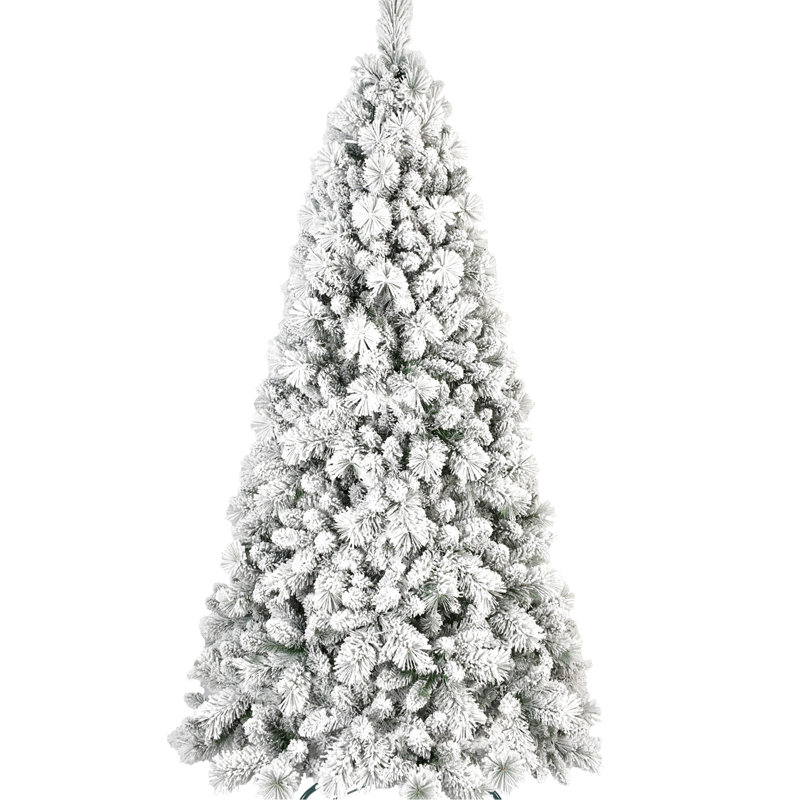 Arbre de Noël de 5 pi, apparence floquée, 250 lumières blanches chaudes, 518 pointes, branches enneigées et à aiguilles dures, installation rapide, support en métal solide, installation facile, base