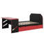 Lit plateforme double avec bureau et lit gigogne simple, structure de lit de jour en bois avec port USB-780355106
