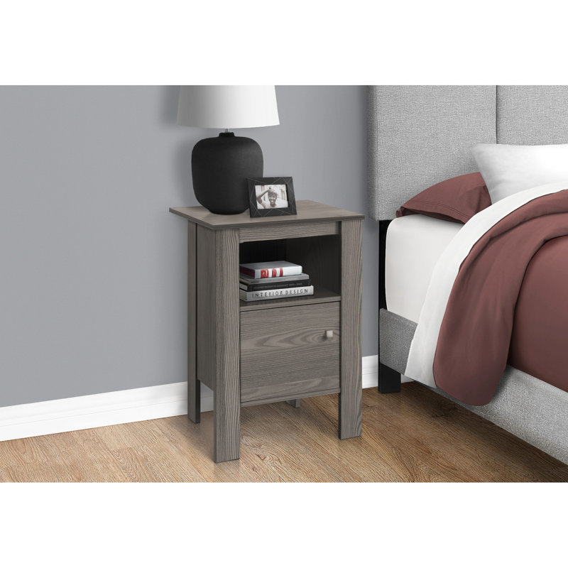 Grey Laminate Side Table For Family Room - Versatile Design Bedroom End In And Stylish