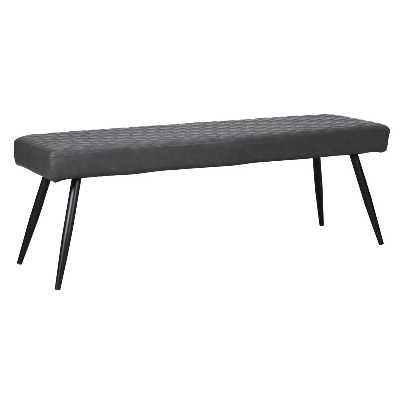 Banc rembourré en similicuir Lavren, Gris