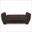 Causeuse convertible rembourrée avec rangement, polyuréthane brun-940808395