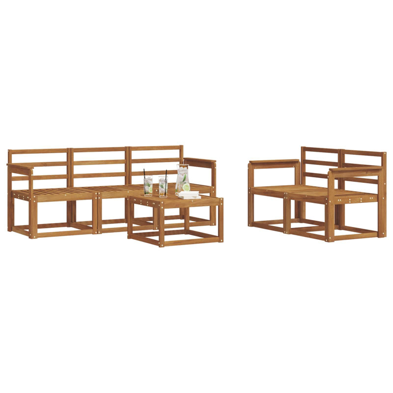 Vidaxl Outdoor Sofa Set Solid Acacia Wood Sectional Garden Furniture Modern