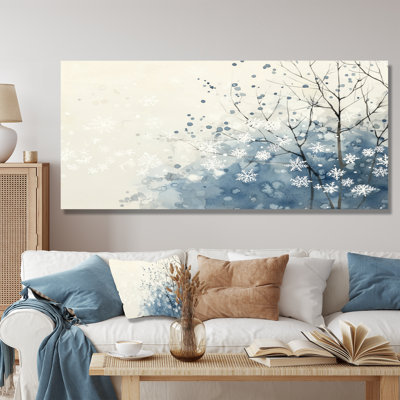 Flocons de neige tombant en hiver II - paysages, impression sur métal paysage d'hiver