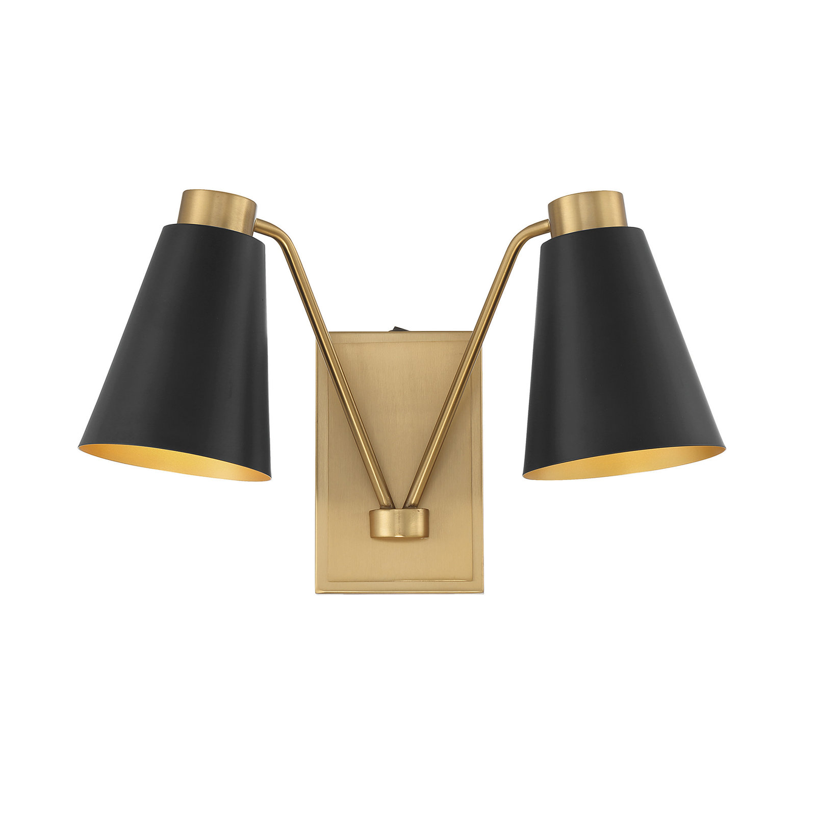 Alyra 2-Light Dimmable Armed Sconce, Black Brass
