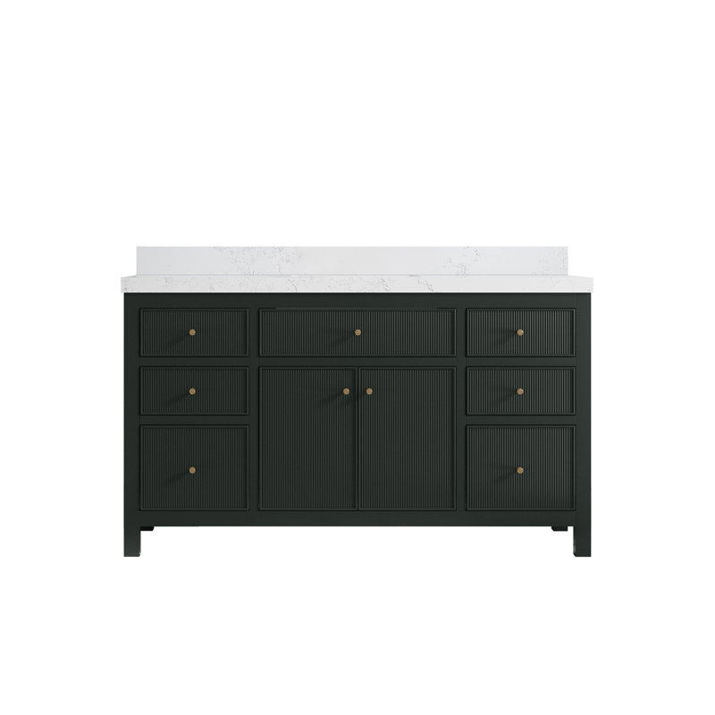 Ensemble de meuble-lavabo simple 36 po, Empira 1, Vert forêt foncé, 60"