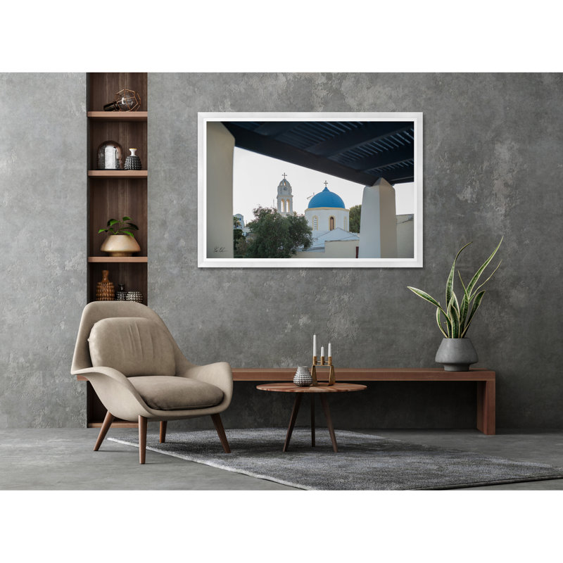 Vue du dôme bleu, Cadre blanc, H 35,5 po x l 54,75 po x P 1,5 po