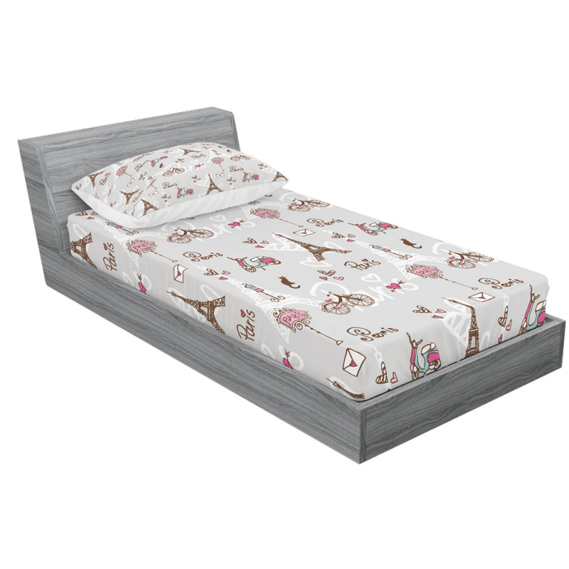 Microfiber Sheet Set, Twin Sheet Set with Fitted Sheet