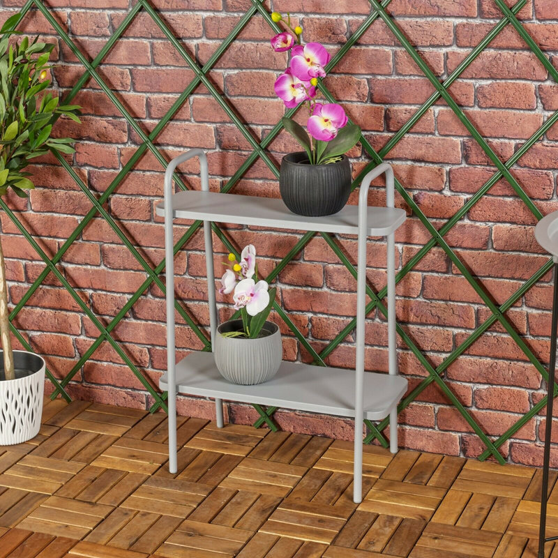 Metal Plant Stand, Light Grey