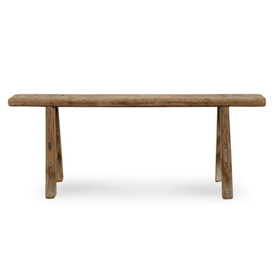 Lily's Living Vintage Noodle Bench, Weathered Natural Wood Finish 