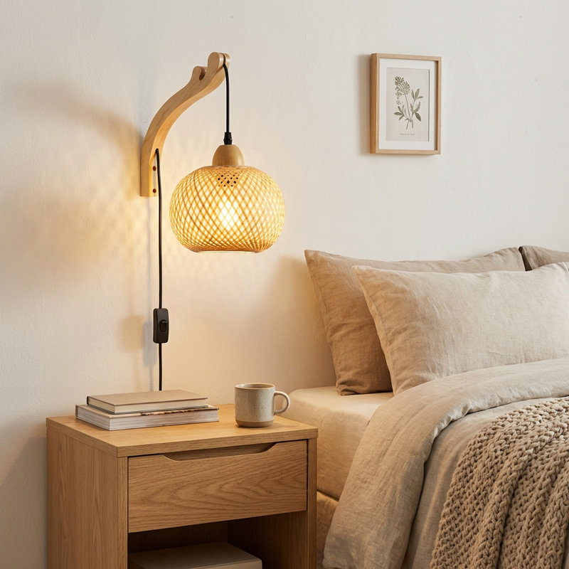 Abat-jour en rotin moderne en rotin pour maison