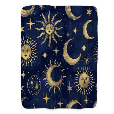 Celestial Decor - Couverture sherpa de qualité supérieure 1 pièce