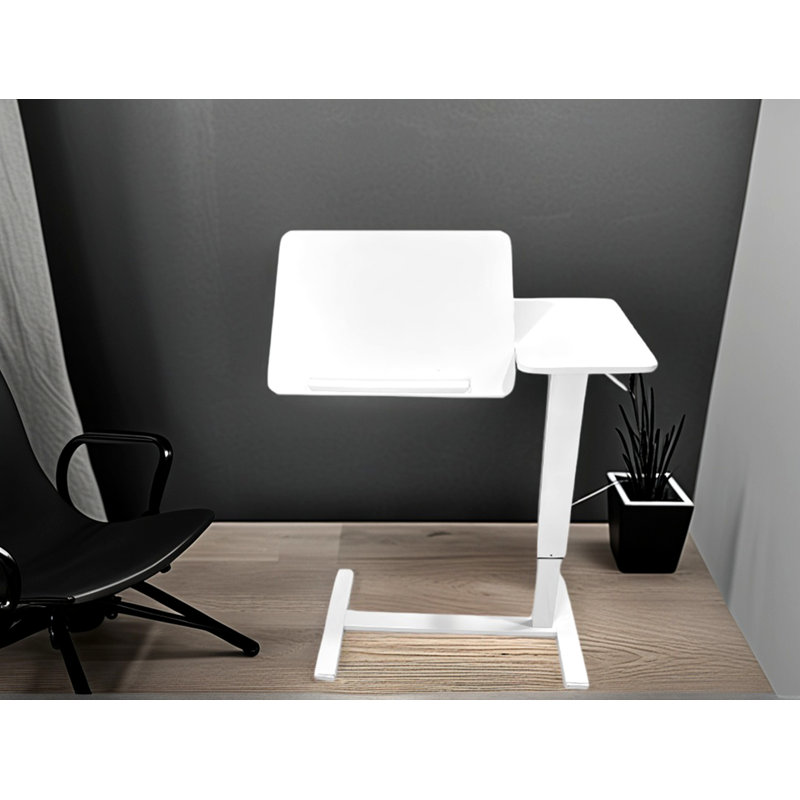 Table de chevet mobile pour ordinateur portable, Blanc