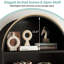 Vitrine de rangement arquée en métal 73,6 "avec tablettes réglables et portes en verre-1813091982