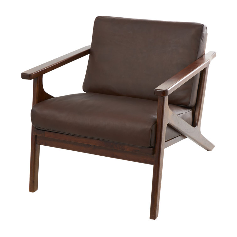 Hueston 27.25 inches W Genuine Leather Armchair