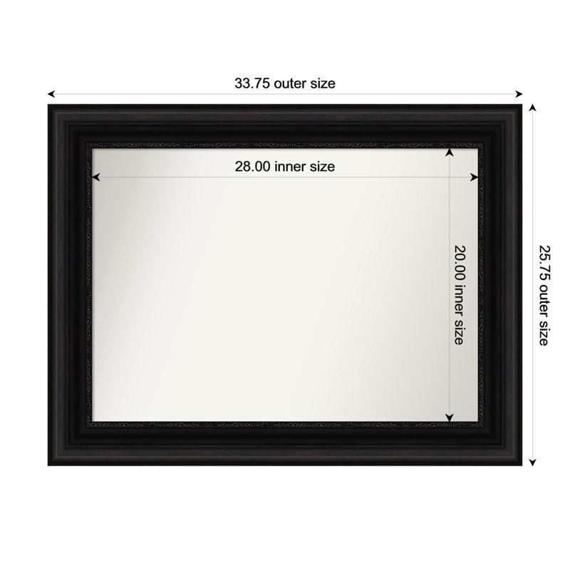 Miroir mural Senaiya, Rectangle, 25,75 po x 33,75 po