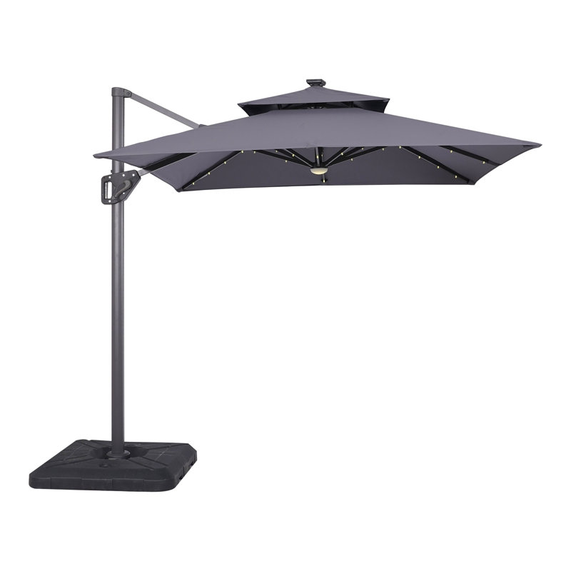 Parasol lumineux en porte-à-faux 98,5 po Sopha, Gris