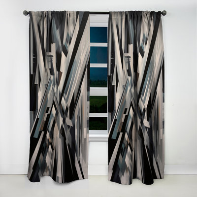 Mid Century Chromatics V - Rideau abstrait Mid-Century - Rideau occultant abstrait - 1 panneau