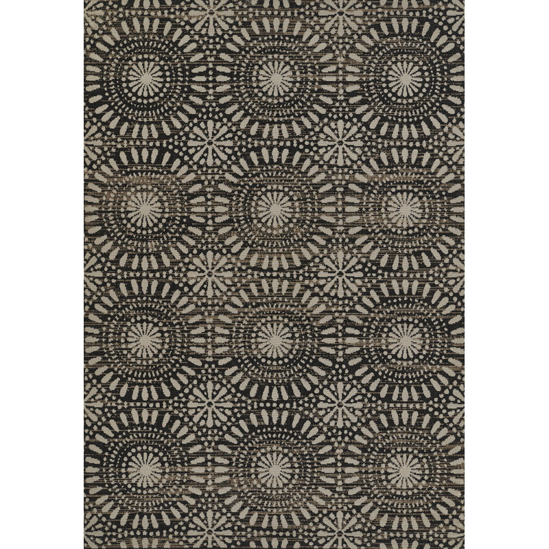 Tapis intérieur / extérieur en polypropylène tissé à la machine Jaymeir, Rectangle 3 pi 11 po x 5 pi 7 po