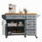 52'' Kitchen Island With Drop Leaf, Embossed Texture Kitchen Island On Wheels With Spice Rack, Towel Rack, 2 Doors And 5 Drawers, Kitchen Storage Cart With Adjustable Shelf For Kitchen-931718846