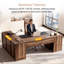 Bureau de direction en L 78,74 po avec classeur mobile 3 tiroirs, grand bureau avec armoire de rangement, tablettes et support pour unité centrale
